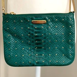 New Rebecca Minkoff Rockette Green Gold  Skin Bag